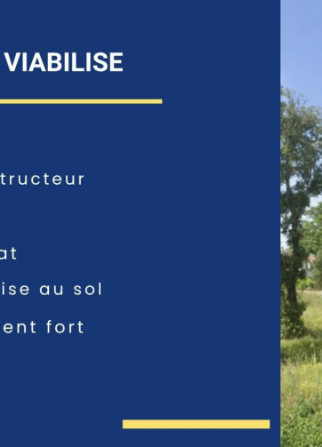 84500 BOLLENE – A DECOUVRIR RAPIDEMENT EN EXCLUSIVITE – TOUT DERNIER TERRAIN DISPONIBLE : PLAT & VIABILISE DE 427M² – LOT 7 – PISCINABLE – LIBRE CONSTRUCTEUR – DANS CHARMANT PETIT LOTISSEMENT AGREABLE, CALME & TRES BIEN DESSERVI – POSSIBILITE DE MIXER HABITATION & PROFESSION LIBERALE – ETUDE DE SOL REALISEE