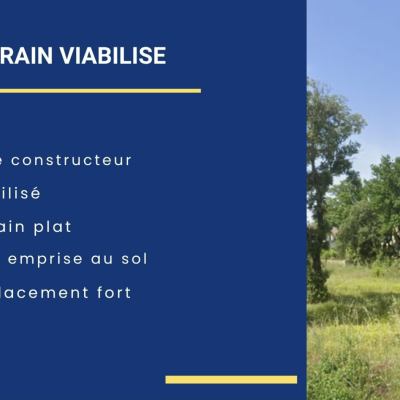 84500 BOLLENE – A DECOUVRIR RAPIDEMENT EN EXCLUSIVITE – TOUT DERNIER TERRAIN DISPONIBLE : PLAT & VIABILISE DE 427M² – LOT 7 – PISCINABLE – LIBRE CONSTRUCTEUR – DANS CHARMANT PETIT LOTISSEMENT AGREABLE, CALME & TRES BIEN DESSERVI – POSSIBILITE DE MIXER HABITATION & PROFESSION LIBERALE – ETUDE DE SOL REALISEE